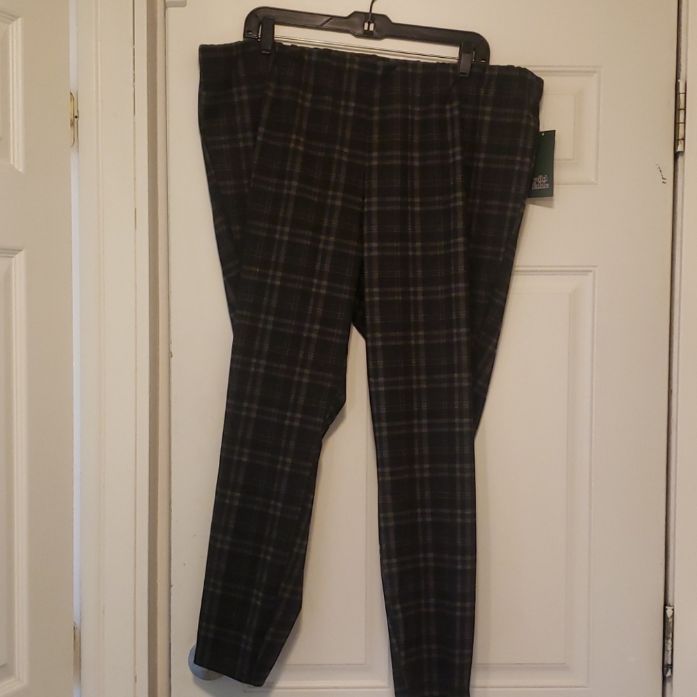 NWT Wild Fable Stretch Pants 2X Plus Blue Plaid